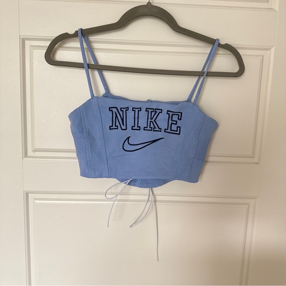 Nike Tops - Nike Reworked Corset Top Lace Up Back Baby Blue size  S/M adjustable unique